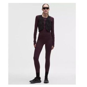 Lululemon Fast and Free High-Rise Thermal Tight 28" 5 Pocket Sz 8 Black Plum